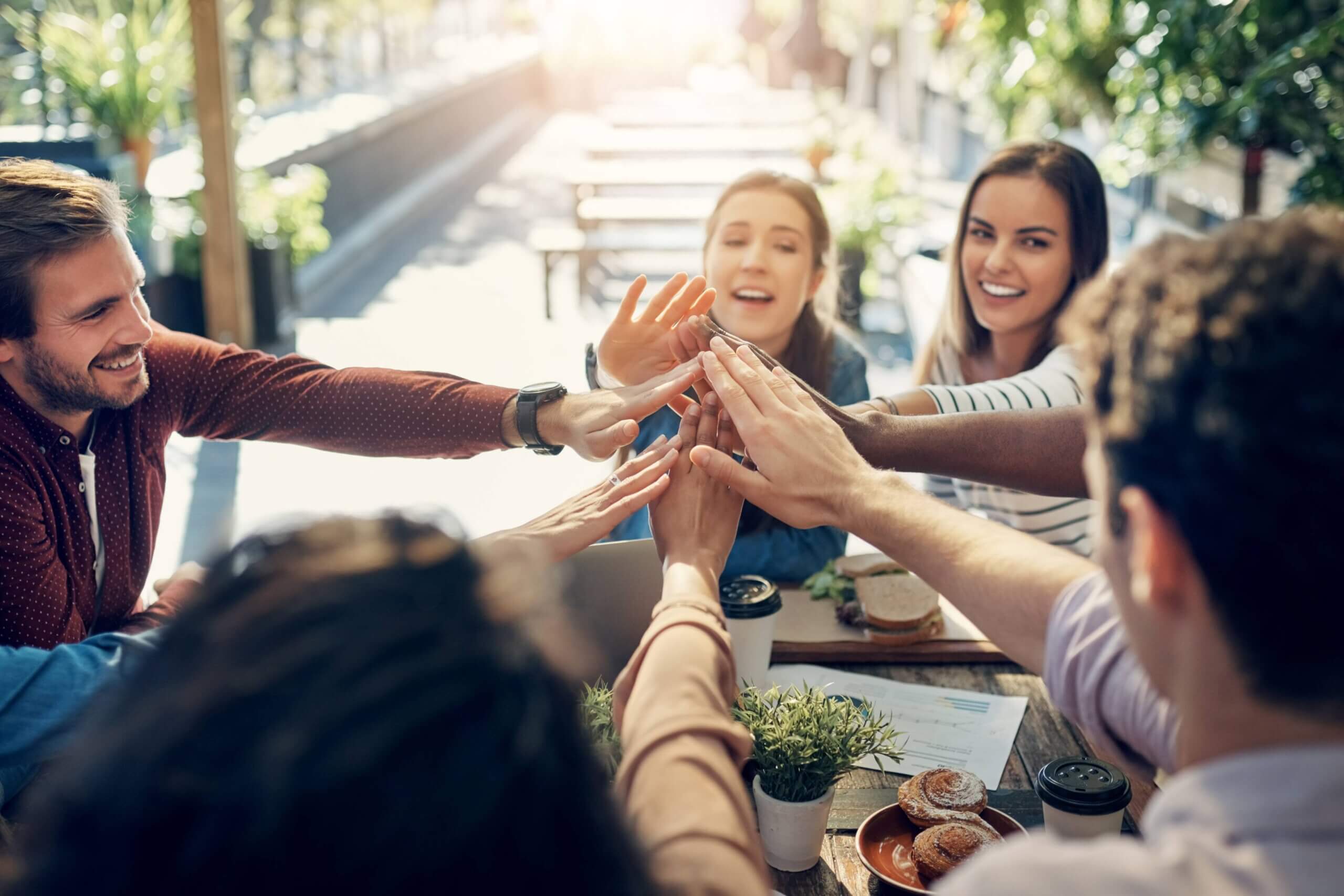 Image depicting a group of people connected, representing community engagement